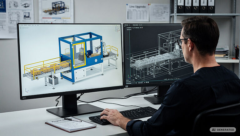 Engenheiro da tec.nicum a utilizar a tecnologia LiDAR-Scan numa instalação industrial